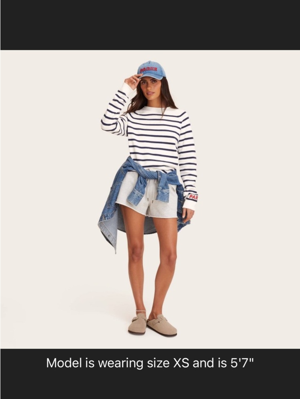 Target x Parke size XS Striped Long Sleeve Top with Navy and White Stripes